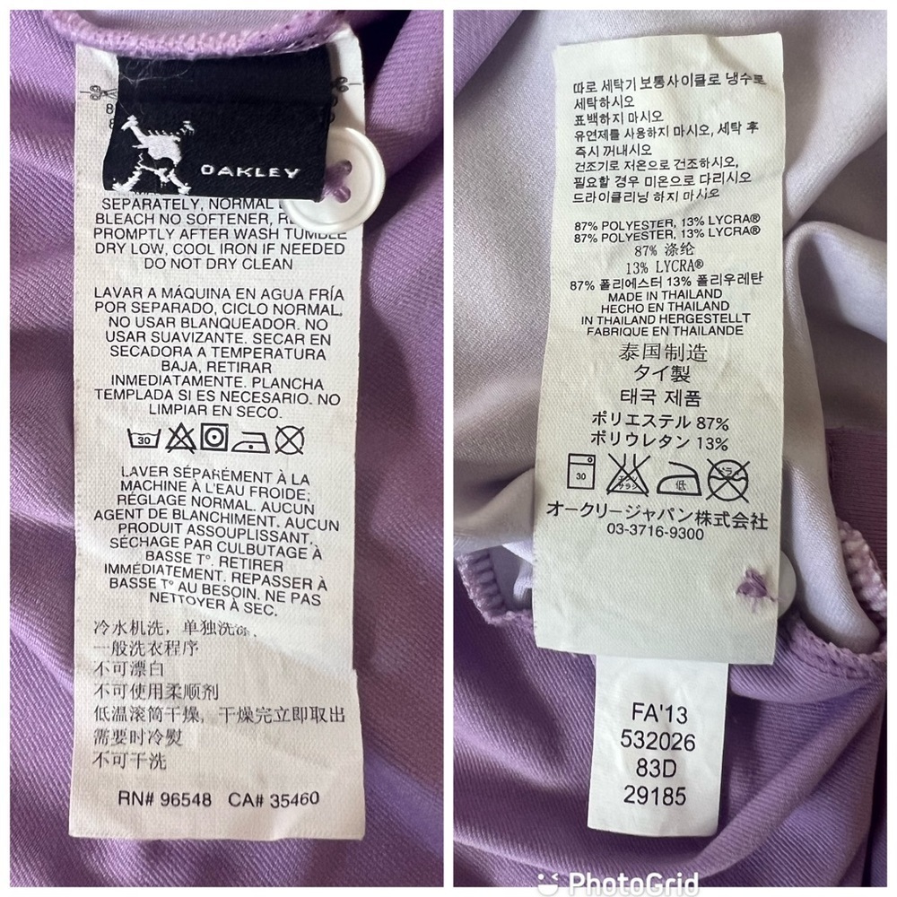 Oakley Orchid Purple Print Golf Polo Short Sleeve Performance Top S - Picture 8 of 10